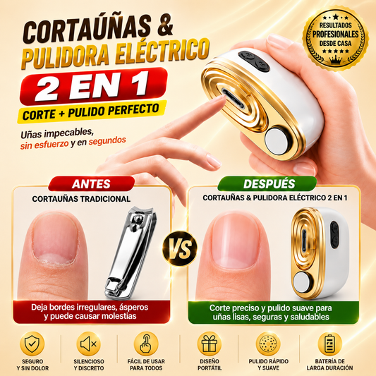 cortauñas y pulidora eléctrica 2 en 1