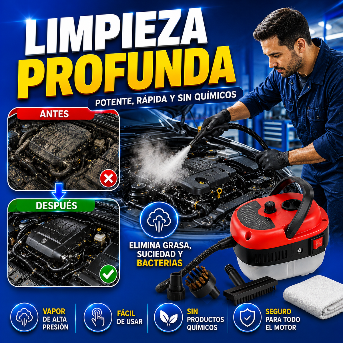 Limpieza Profunda en Minutos | Limpiador a Vapor 360°
