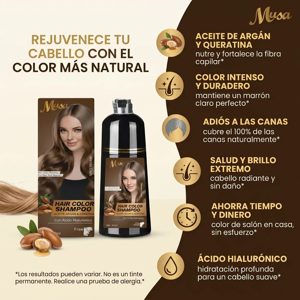 🌿 Shampoo Tinte Cubre Canas sin Amoníaco | Color Natural y Cuidado del Cabello en Minutos